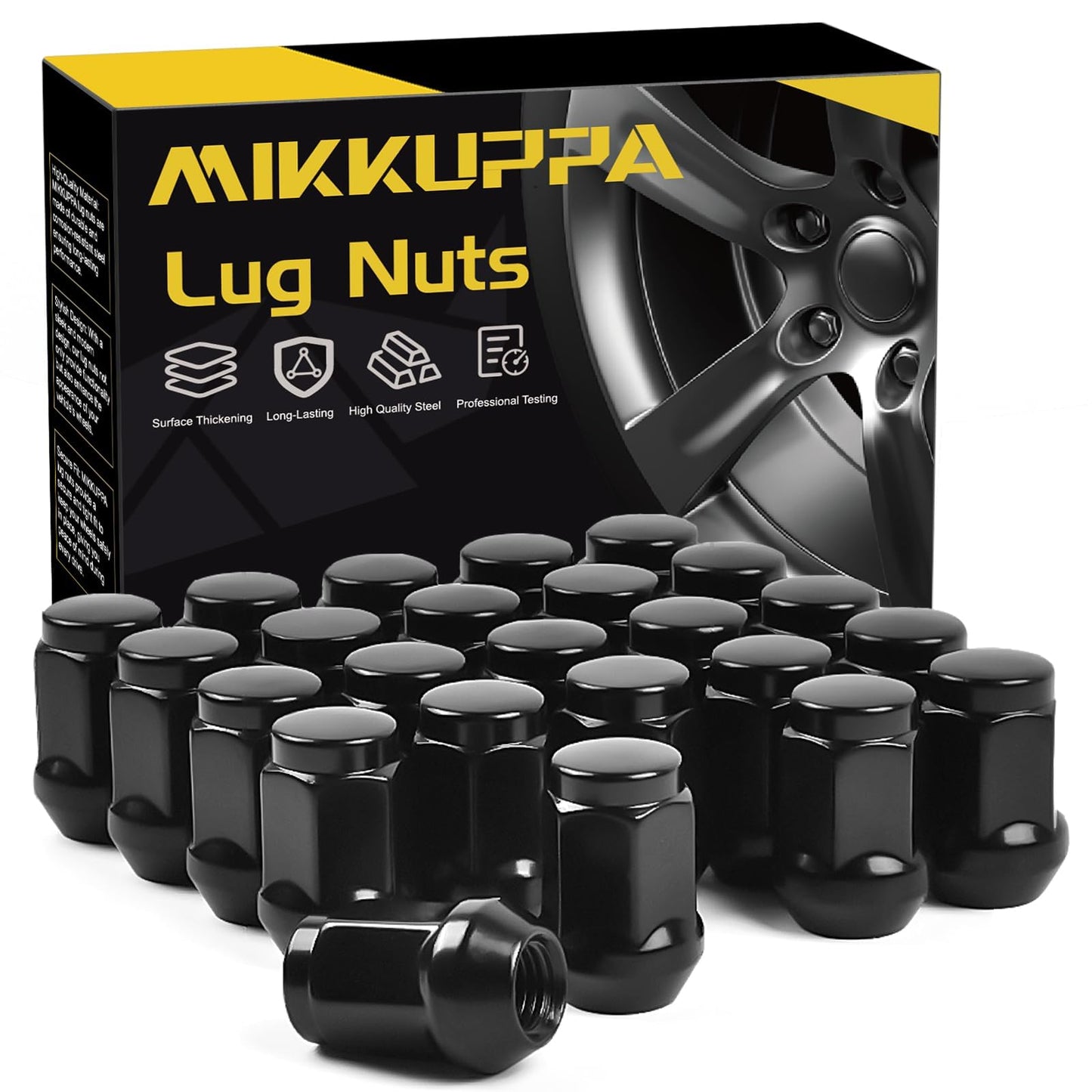 MIKKUPPA M12x1.5 Lug Nuts - Replacement for Ford Fusion Focus Escape, Honda Accord Civic CRV, Chevy Cruze Malibu, Dodge Journey, Jeep Compass Patriot Aftermarket Wheel, 20pcs Chrome Closed End Nuts