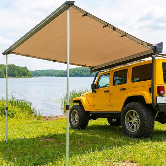 MIKKUPPA 8.2ft X 10ft Car Awning, 10000mm Waterproof UPF50+ for Camping Off-Road, Replacement for Jeep SUVs Trucks Vans